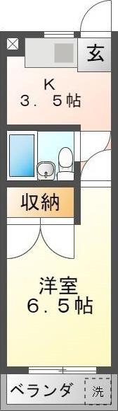 カレッジヒルズ(1K/4階)の間取り写真