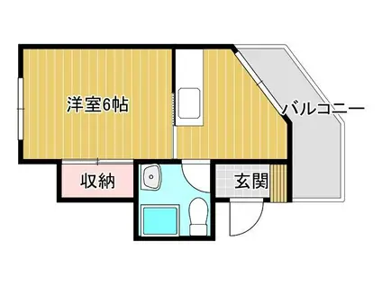 光耀ビル(1K/4階)の間取り写真