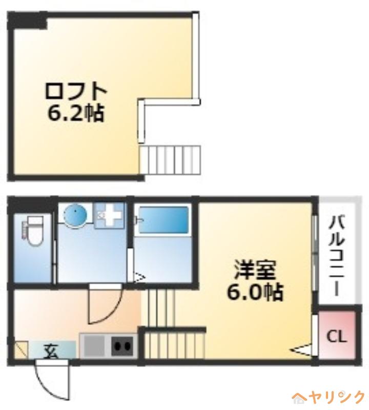 クレシェンテ栄生(1K/1階)の間取り写真