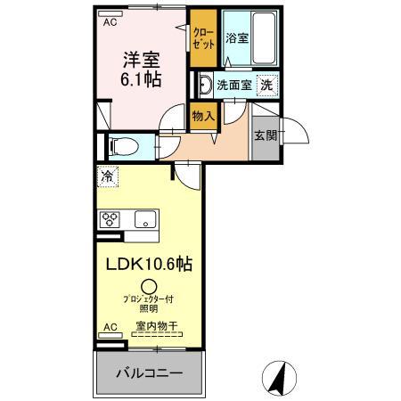 EF三番館(1LDK/3階)の間取り写真