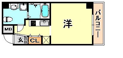 チェメント(1K/2階)の間取り写真