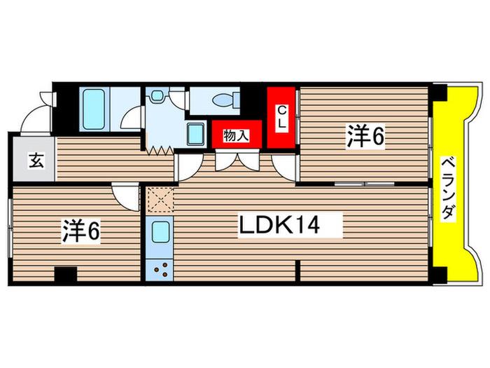 ヴィラ青山坂(2LDK/1階)の間取り写真