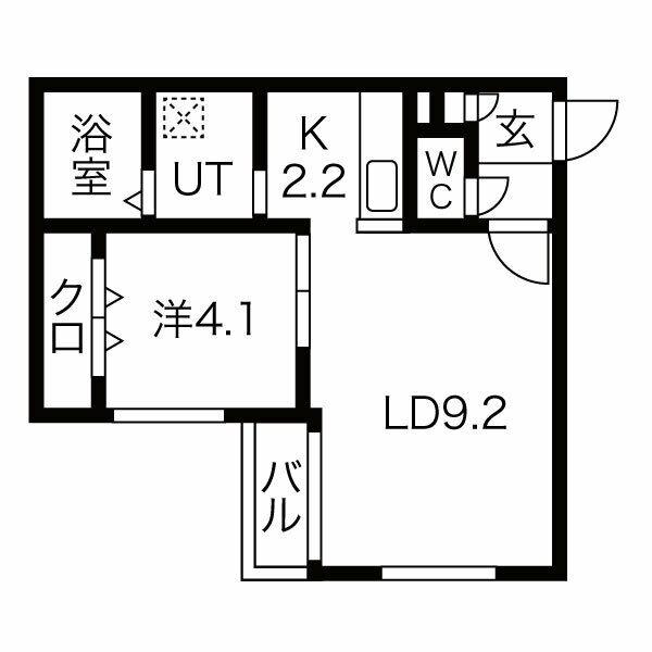 SOAVITA手稲本町(1LDK/4階)の間取り写真