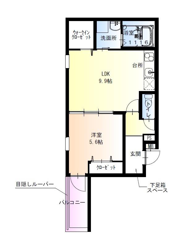 フジパレス高石駅南2番館(1LDK/2階)の間取り写真