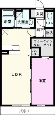 フィーロ(1LDK/3階)の間取り写真