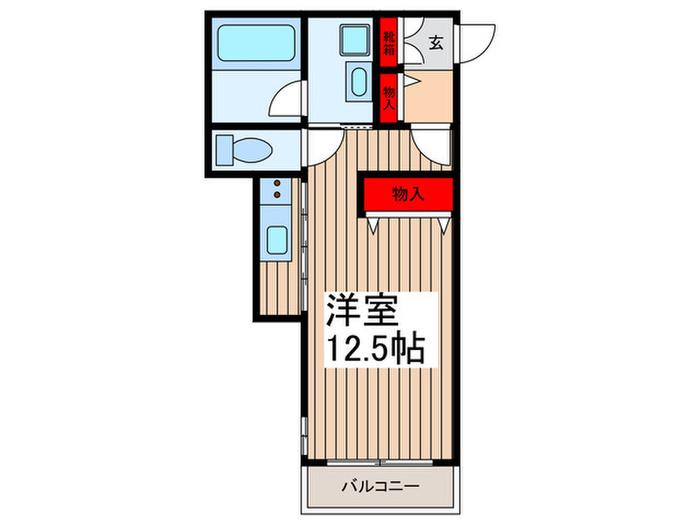 MANOA-イースト(ワンルーム/1階)の間取り写真