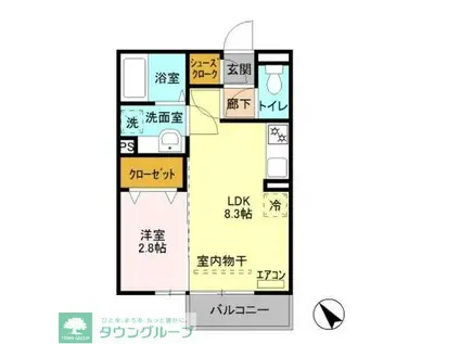 プレシャス上大島II(1LDK/2階)の間取り写真