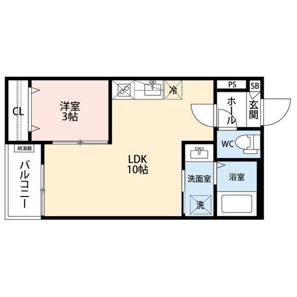GRANDBLUENAGASUKA II(1LDK/1階)の間取り写真