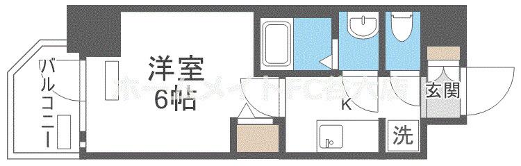 プレサンス新深江ディレット(1K/2階)の間取り写真