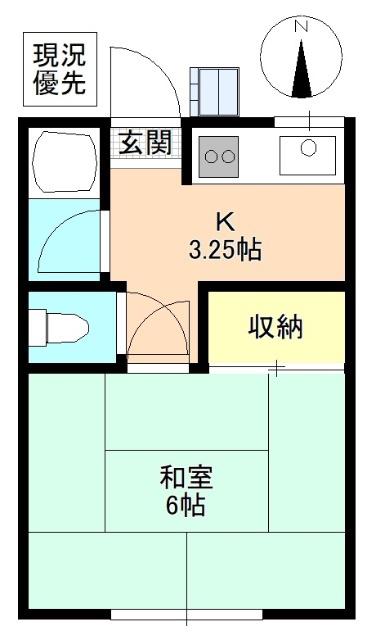 フォーブル百瀬(1K/1階)の間取り写真