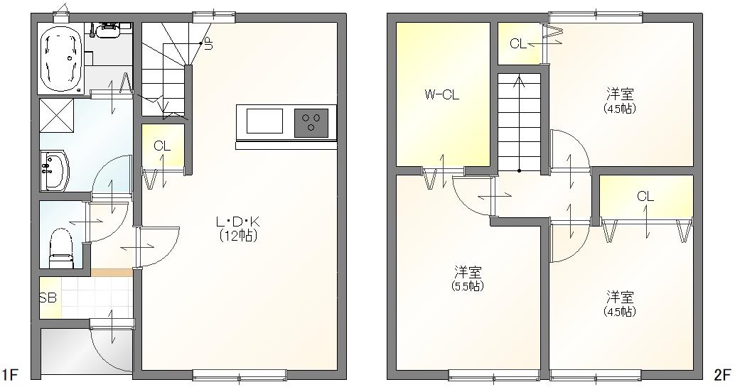 MAISON BLANCHE II(3LDK/1階)の間取り写真