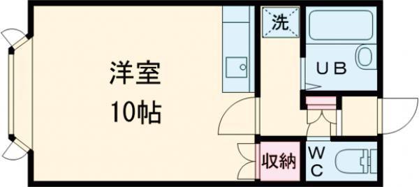 ノースウエストI(ワンルーム/1階)の間取り写真