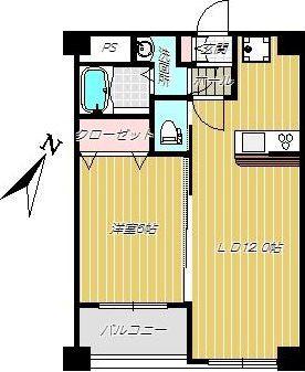 アークティー東谷山(1LDK/5階)の間取り写真