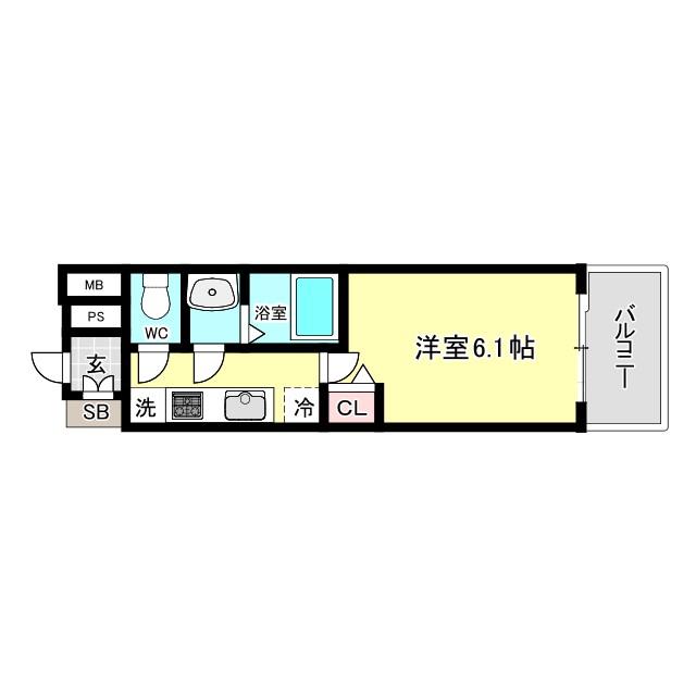 プレサンス大阪ドームシティワンダー(1K/3階)の間取り写真