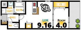パークフラッツ土橋(1LDK/14階)の間取り写真