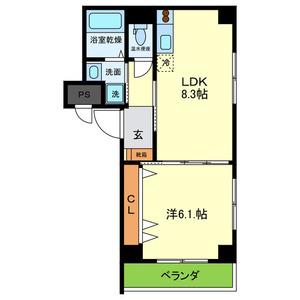 CASALAURORA(1LDK/3階)の間取り写真