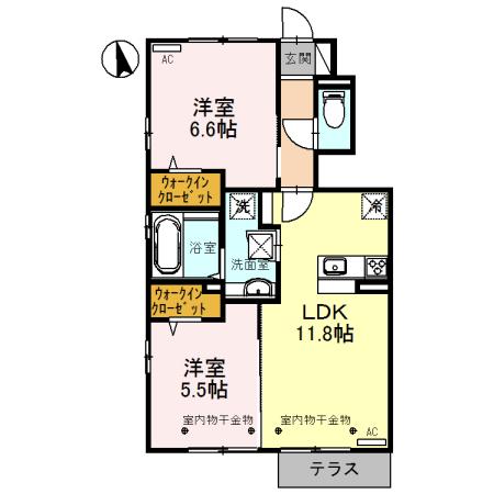 グラン ストリーツA(2LDK/1階)の間取り写真