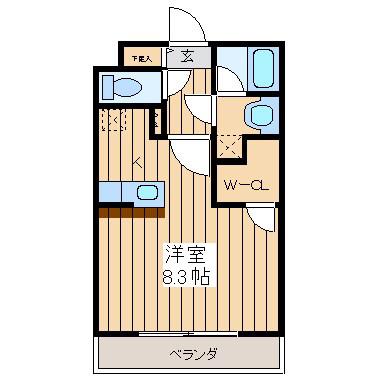 シルバニア(ワンルーム/4階)の間取り写真