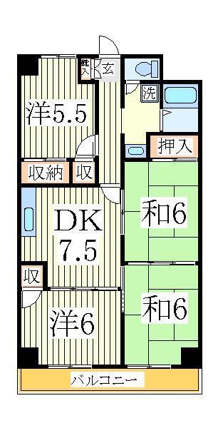 INSURANCE BLDG XVI(4DK/3階)の間取り写真