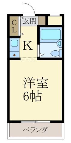 ソレール丸橋(1K/3階)の間取り写真