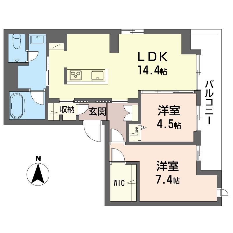 ソラーナ(2LDK/2階)の間取り写真