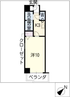 LA CHAINE(1K/3階)の間取り写真