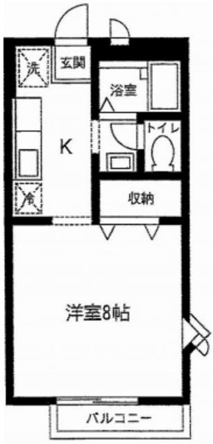 コモドK(1K/1階)の間取り写真