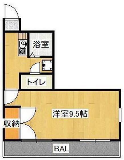 アイボリーハイツ C棟(1K/2階)の間取り写真