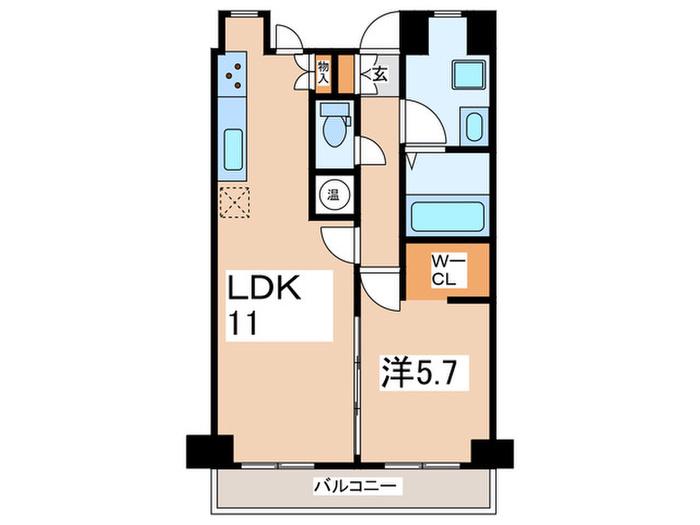 まちのもり本町田(1LDK/1階)の間取り写真