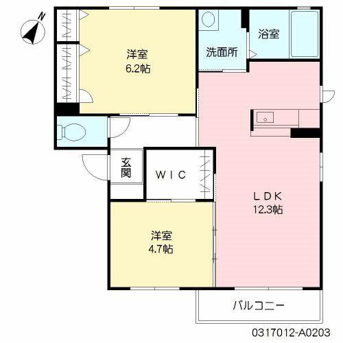デューク沼口A(2LDK/2階)の間取り写真