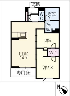 シャーメゾン加納本町(2LDK/1階)の間取り写真