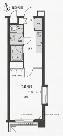 ダイアモンド新白河V(1DK/2階)の間取り写真