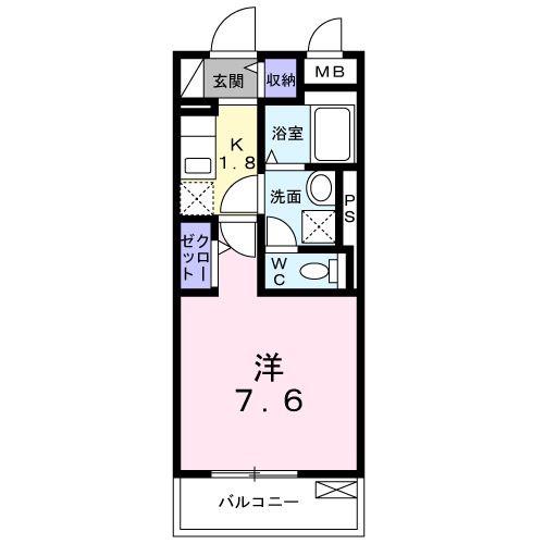 ラ・ポーズ(1K/3階)の間取り写真