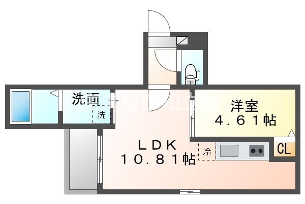 JACK NANYOI(1LDK/2階)の間取り写真