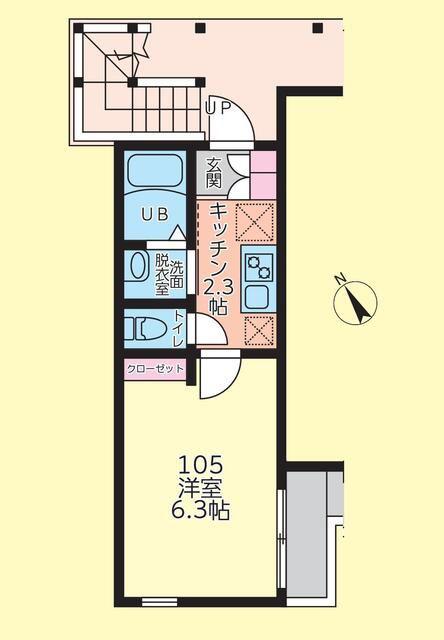 FIRST VILLA 小袋谷(1K/1階)の間取り写真