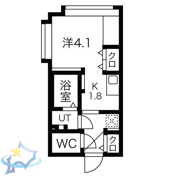 ピュア東彩館VI(1K/2階)の間取り写真