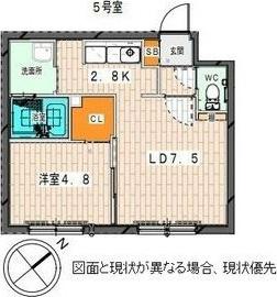 PURECLAIR(1LDK/1階)の間取り写真