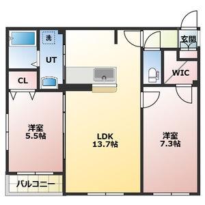 セイラ麻生(2LDK/3階)の間取り写真