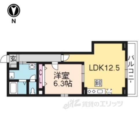 フレイム パーク イースト(1LDK/1階)の間取り写真