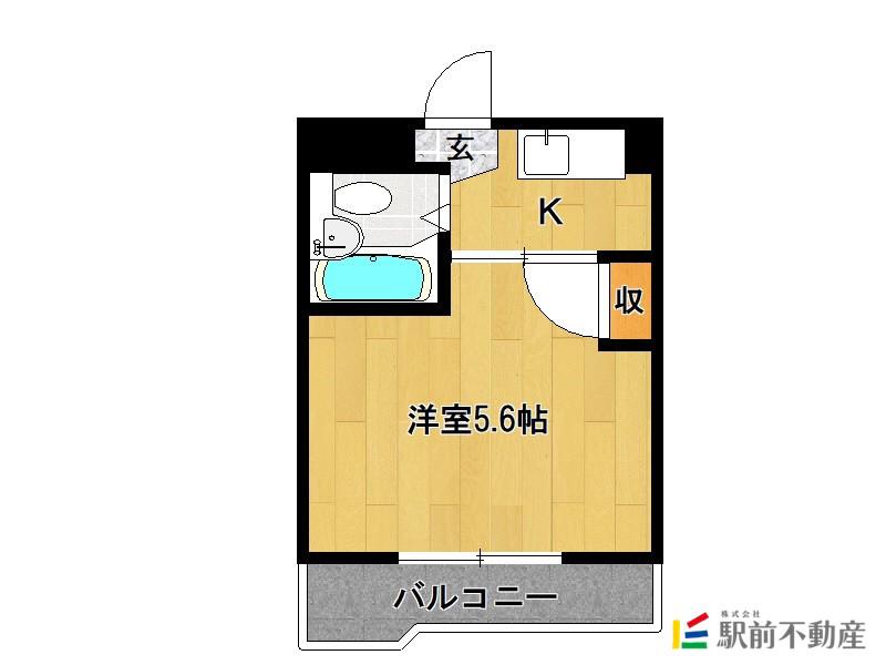トランウエスト(1K/3階)の間取り写真