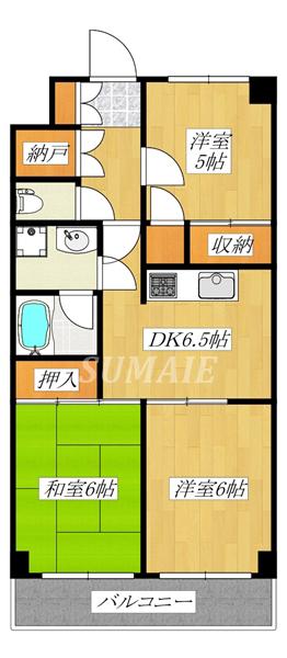 サンライフ浮間(3DK/3階)の間取り写真