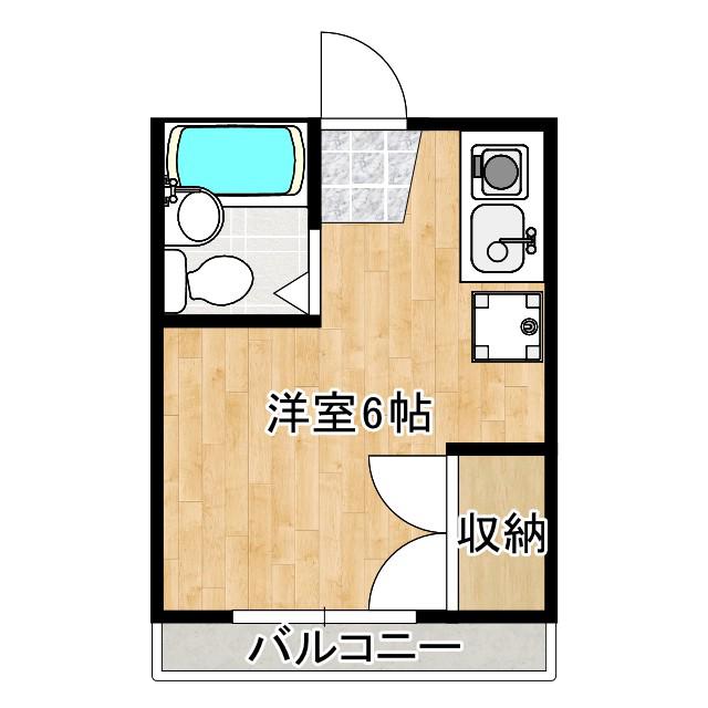 ノースガーデニア(ワンルーム/2階)の間取り写真
