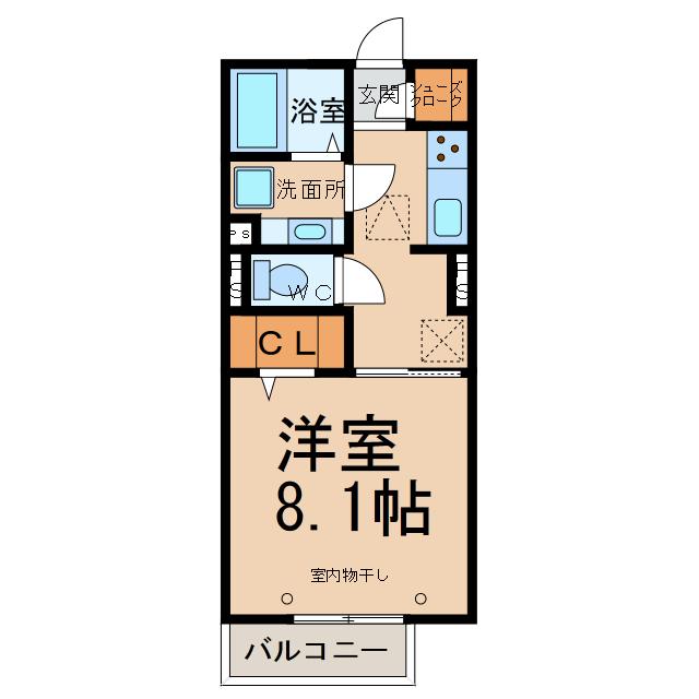 アビデハウス(1K/2階)の間取り写真