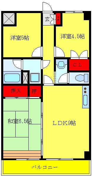 テラス常盤台(3LDK/1階)の間取り写真