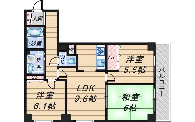 ラ・セーヌ蛍池(3LDK/5階)の間取り写真