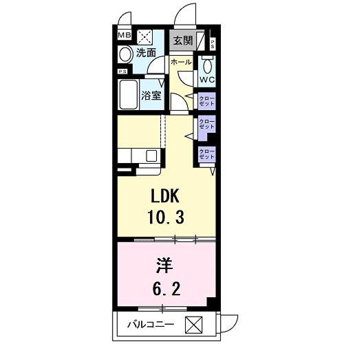 アエリア八条(1LDK/1階)の間取り写真