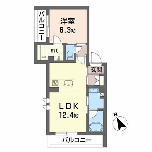 シャーメゾンつつみ(1LDK/3階)の間取り写真