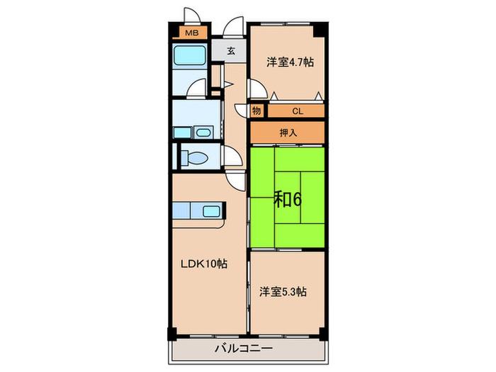 グランドシャリオ(3LDK/3階)の間取り写真
