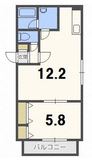 グランデディモーラ(1LDK/3階)の間取り写真