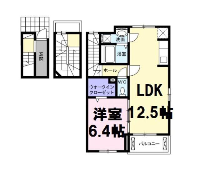 エルヴィータⅡ(1LDK/3階)の間取り写真